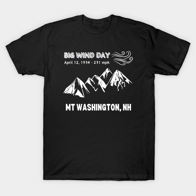 Big Wind Day Anniversary Mount Washington New Hampshire T-Shirt by MagpieMoonUSA